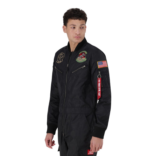 AI NYLON AOP FLIGHTSUIT - Black