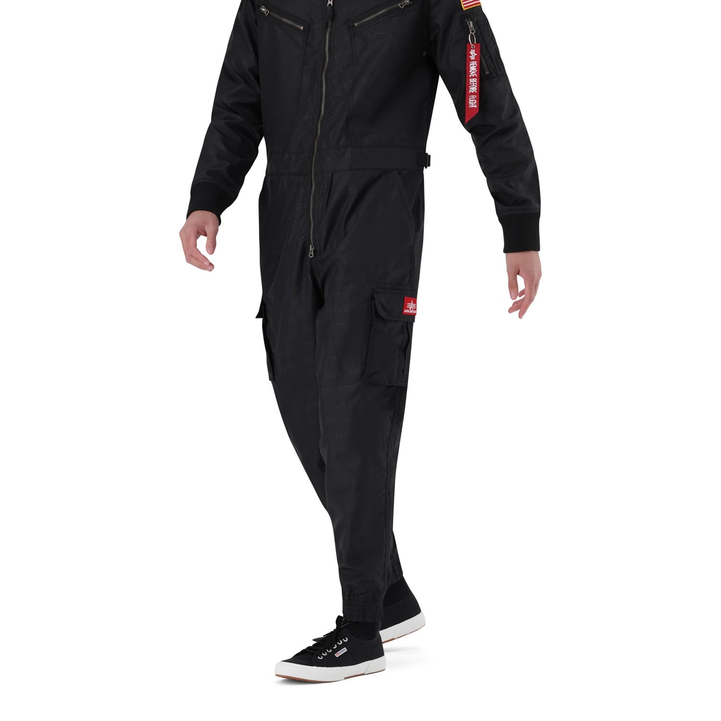 AI NYLON AOP FLIGHTSUIT - Black