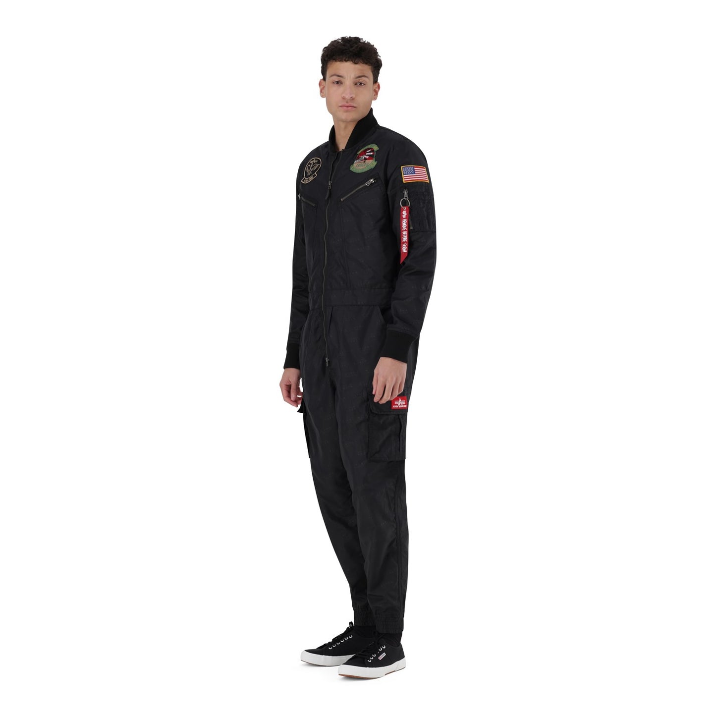 AI NYLON AOP FLIGHTSUIT - Black