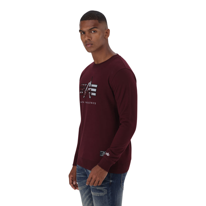 AI APPLIQUE CREW - BURGANDY