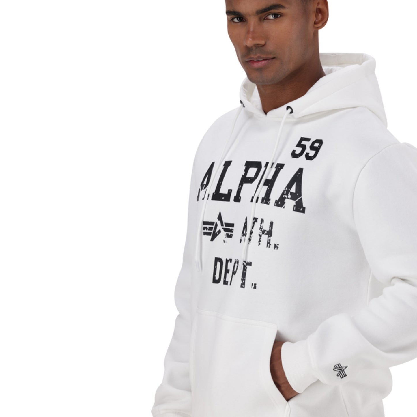 ALPHA ATHLETIC DEPARTMENT HOODY - White Canvas