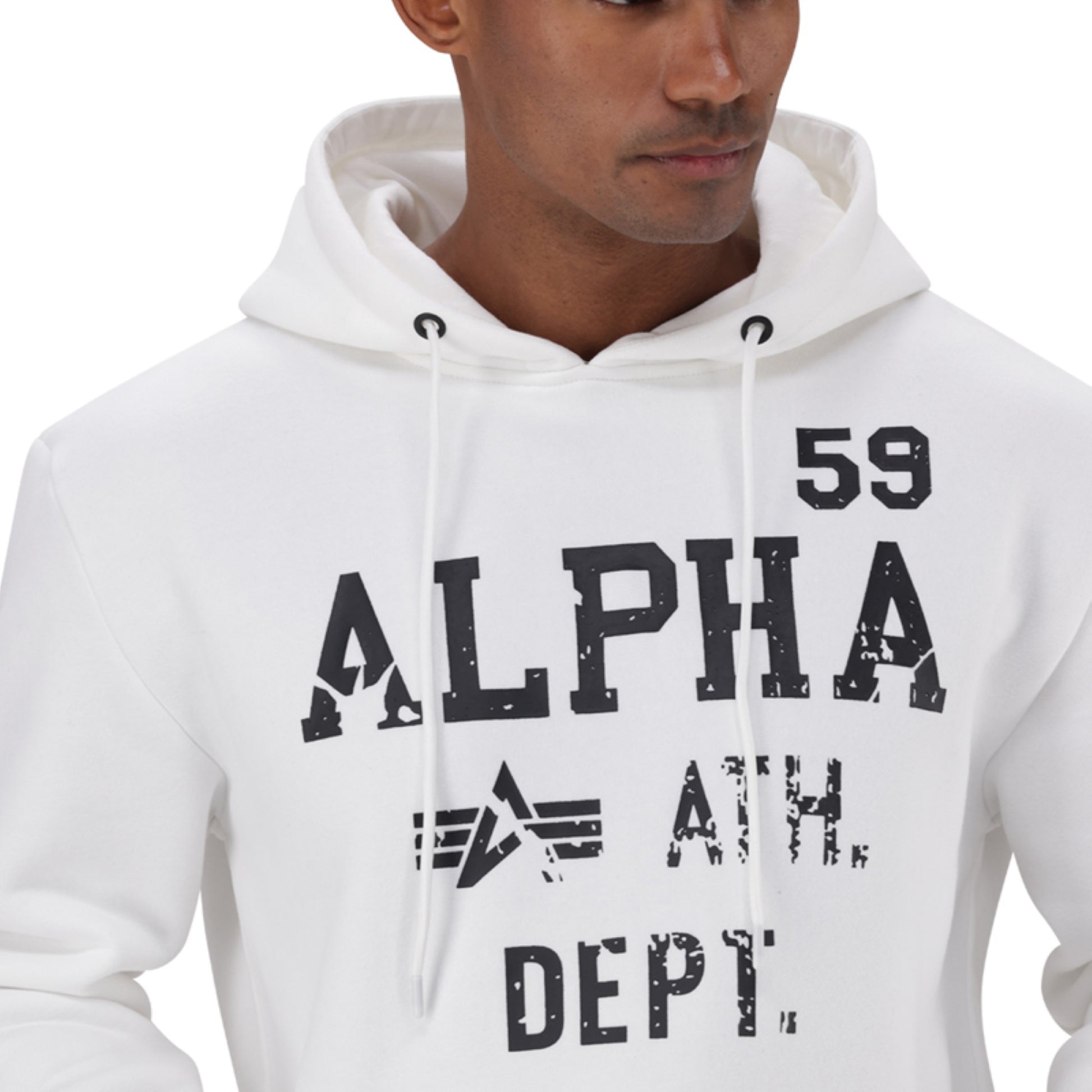 ALPHA ATHLETIC DEPARTMENT HOODY - White Canvas