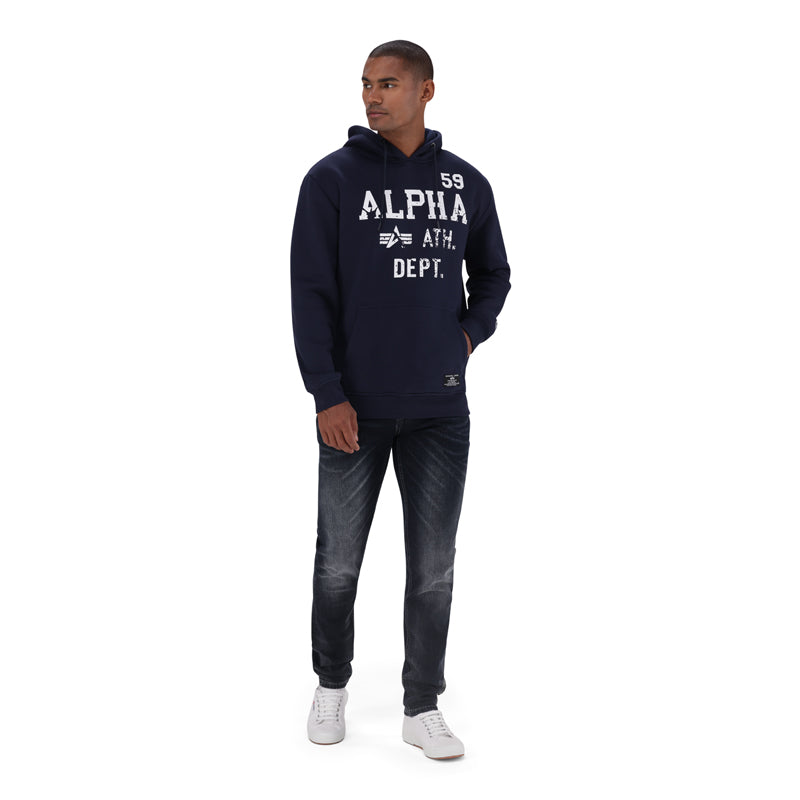 ALPHA ATHLETIC DEPARTMENT HOODY - Blue Navy