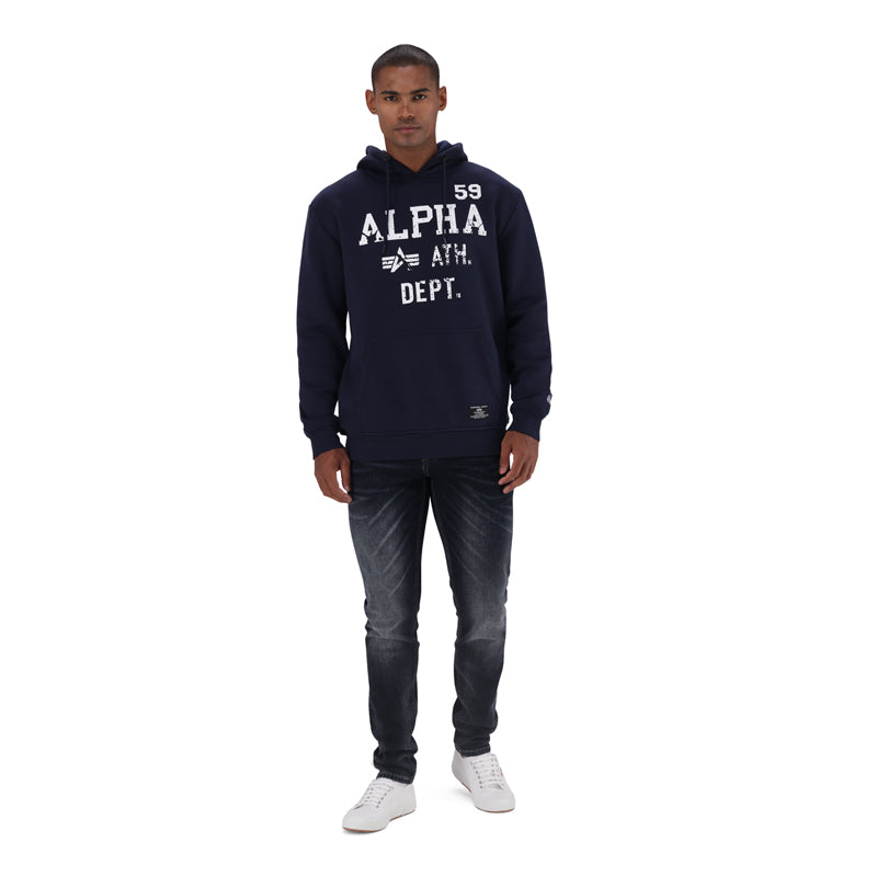 ALPHA ATHLETIC DEPARTMENT HOODY - Blue Navy