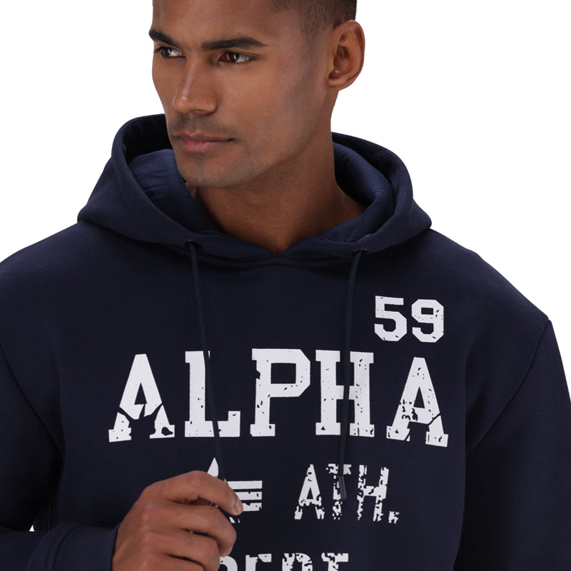 ALPHA ATHLETIC DEPARTMENT HOODY - Blue Navy