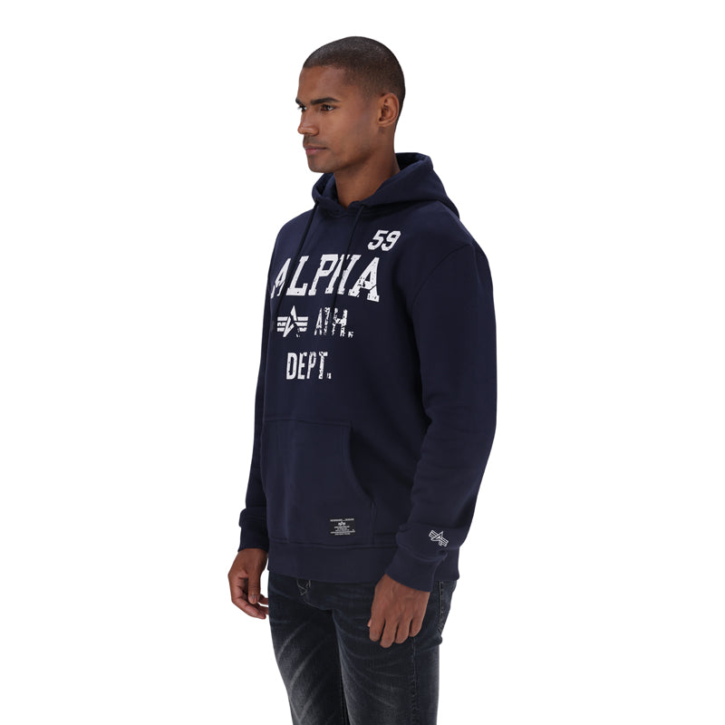 ALPHA ATHLETIC DEPARTMENT HOODY - Blue Navy