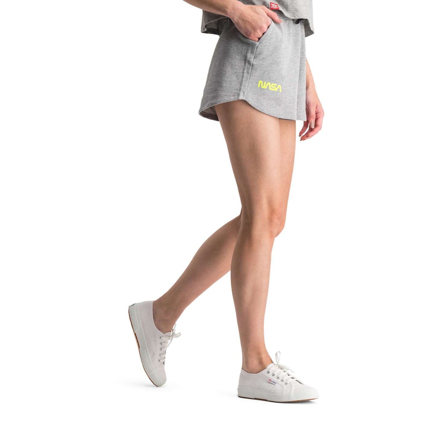 AI NEON SHORTS - GREY MELANGE