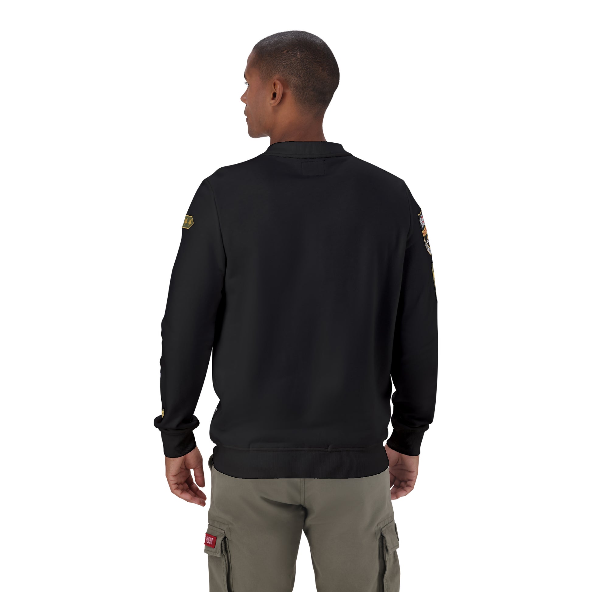 MULTI BADGE CREW SWEAT - Black