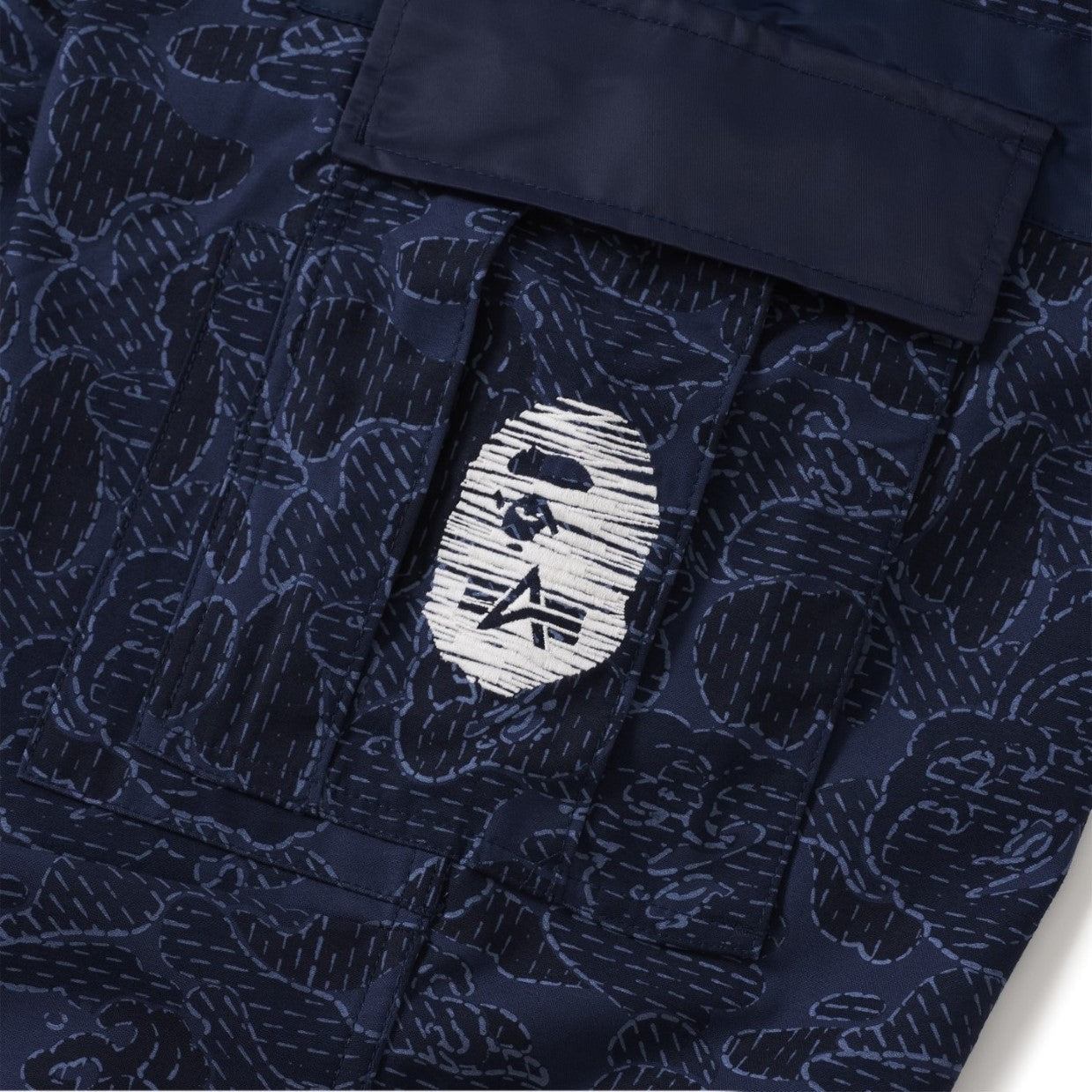 BAPE X ALPHA INDUSRIES 6-POCKET PANTS - Navy