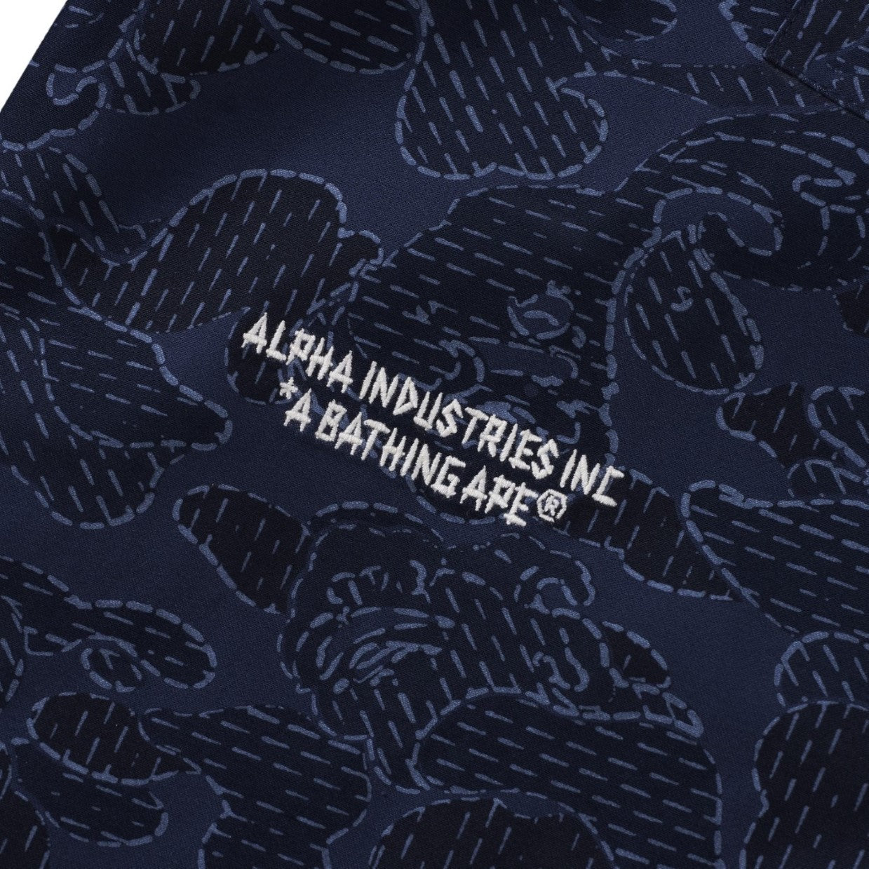 BAPE X ALPHA INDUSRIES 6-POCKET PANTS - Navy