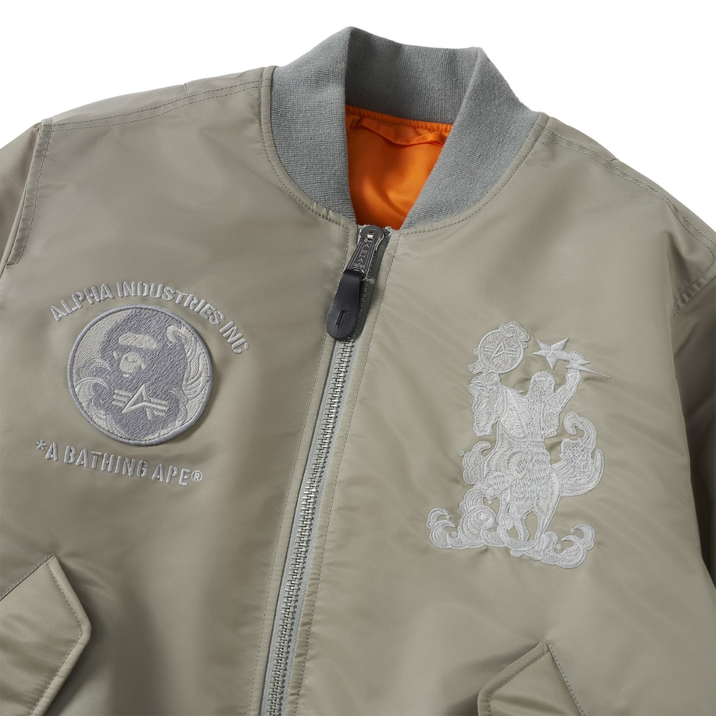BAPE X ALPHA INDUSTRIES MA-1 JACKET - OLIVE
