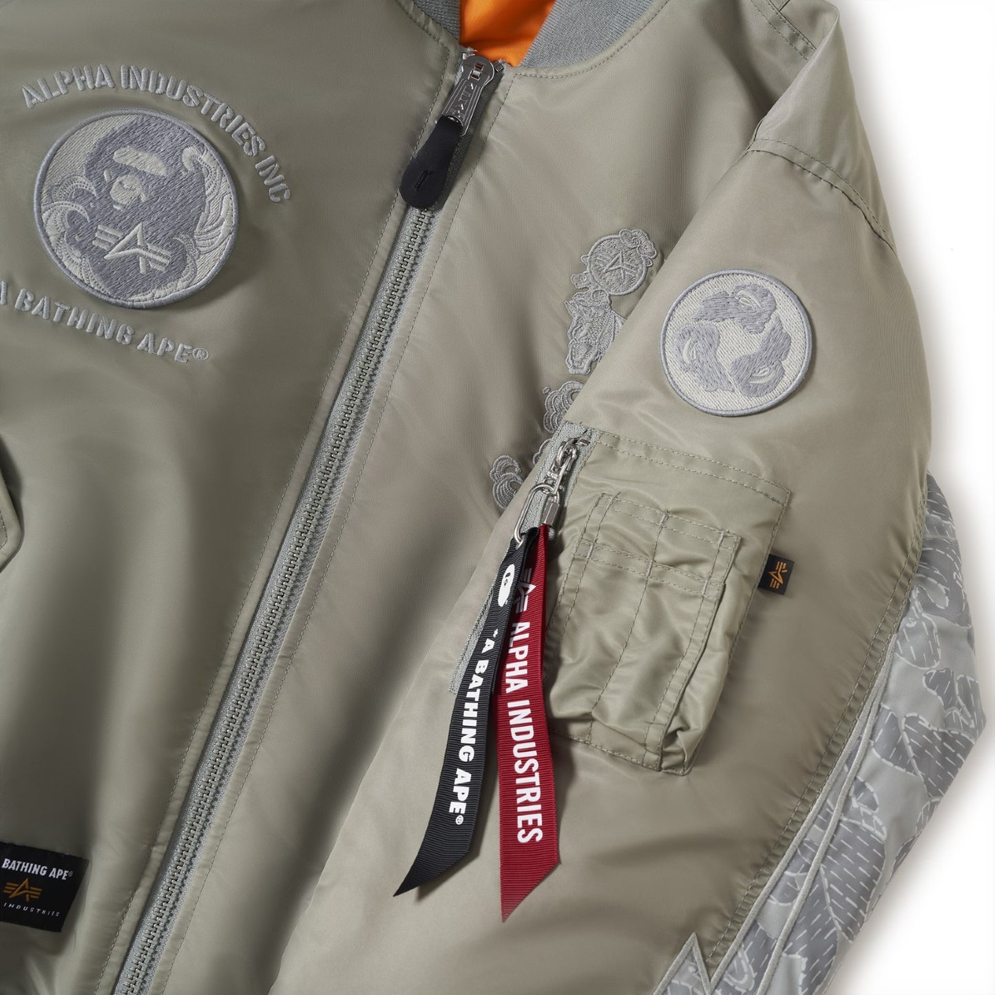 BAPE X ALPHA INDUSTRIES MA-1 JACKET - OLIVE