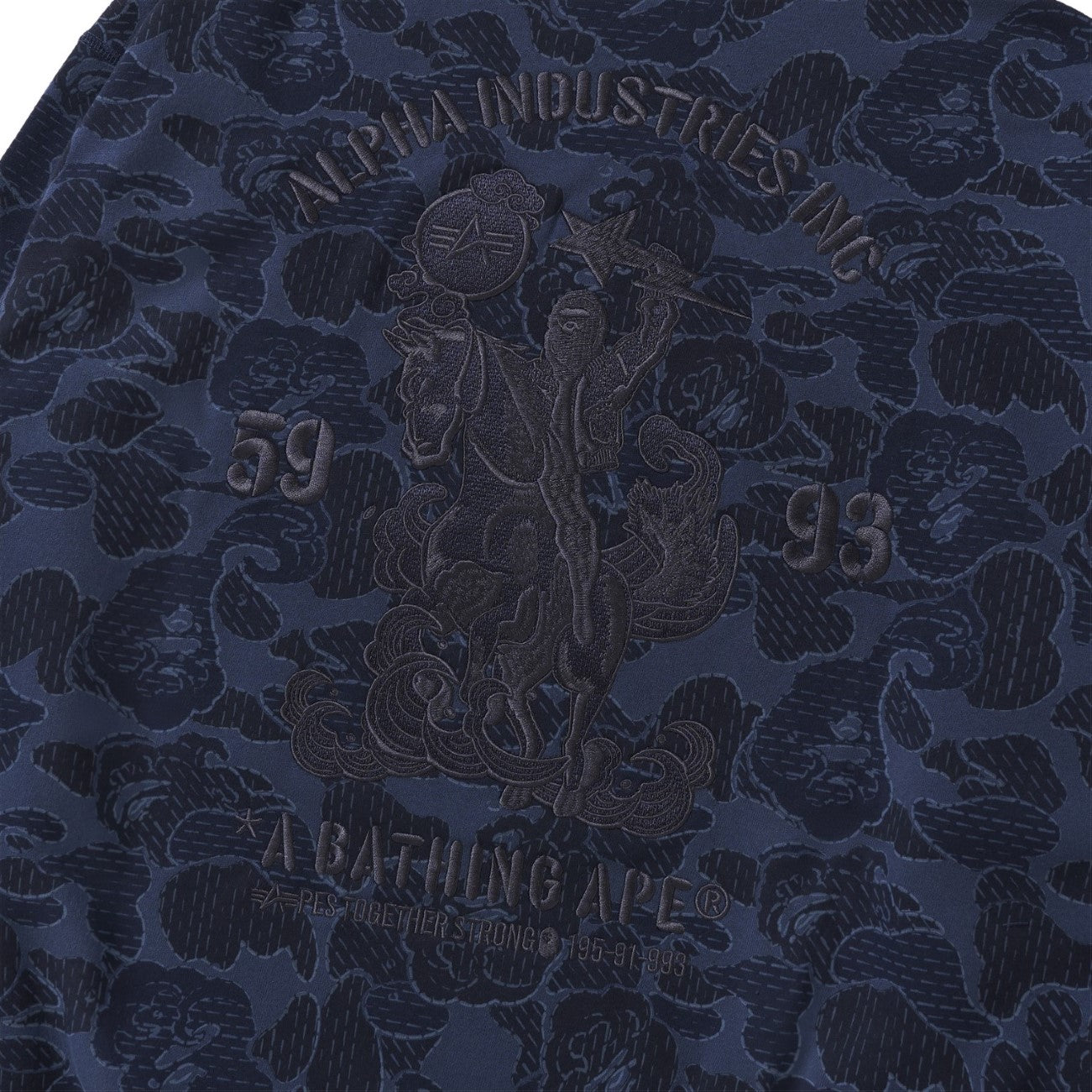 BAPE X ALPHA INDUSTRIES CREWNECK SWEATER - Navy