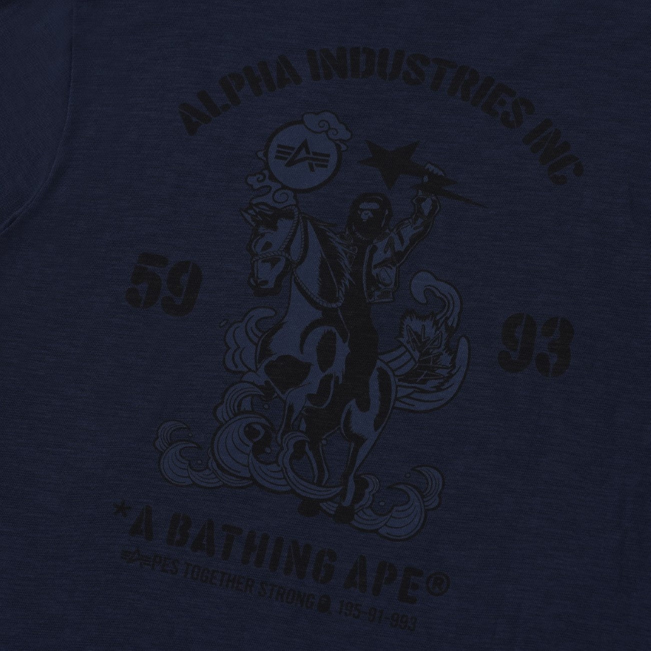 BAPE X ALPHA INDUSTRIES TEE - Navy