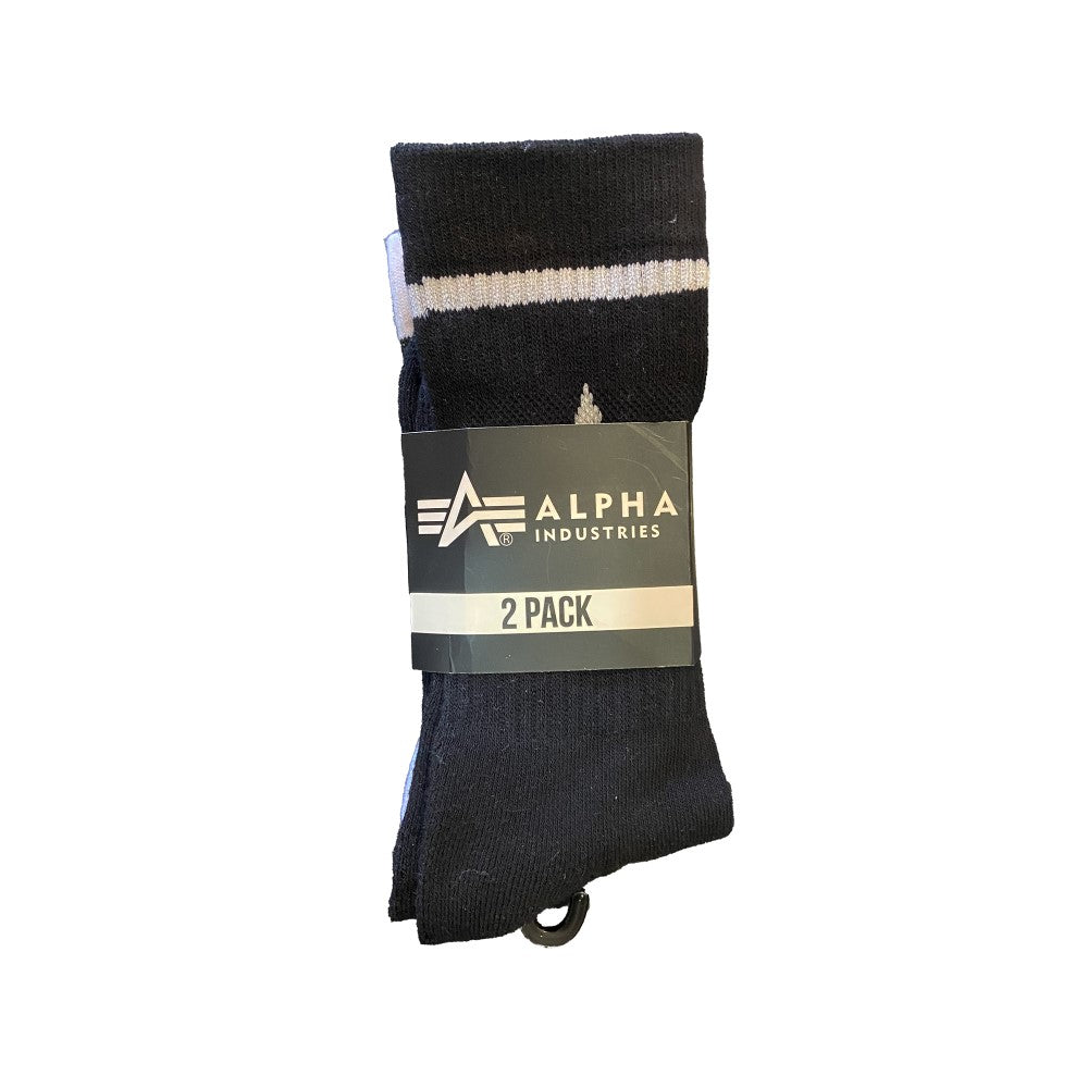 ALPHA LOGO TENNIS SOCKS - BLACK/WHITE ONE