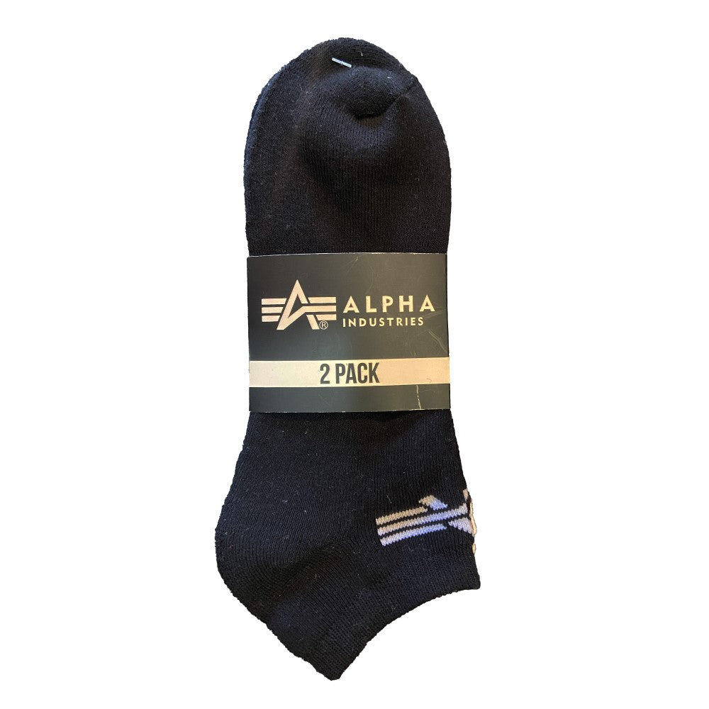 ALPHA LOGO ANKLE SOCKS - BLACK/WHITE ONE