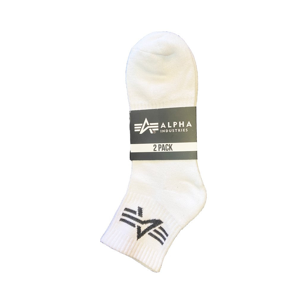 ALPHA LOGO CALF SOCKS - BLACK/WHITE ONE