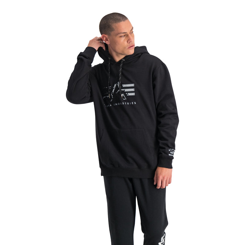 AI APPLIQUE HOODY - Black