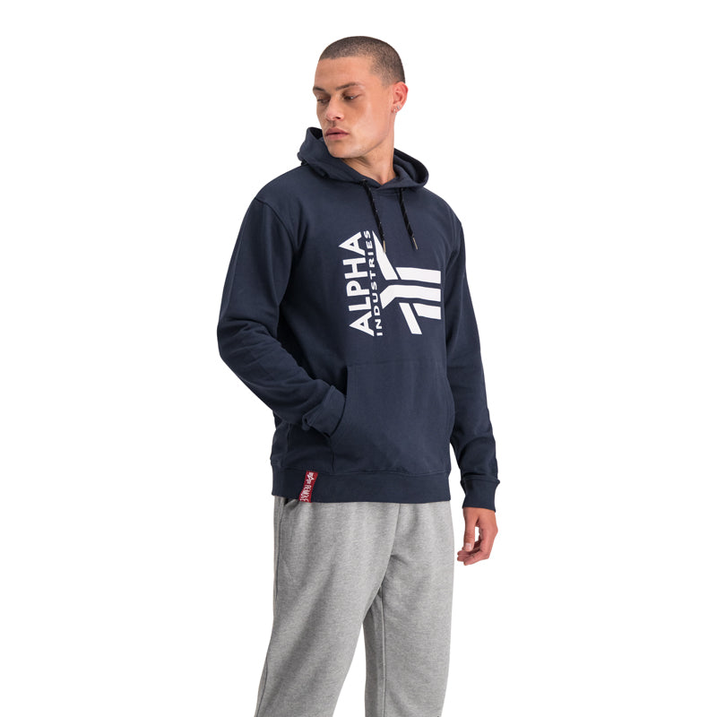 AI HALF LOGO HOODY - Navy