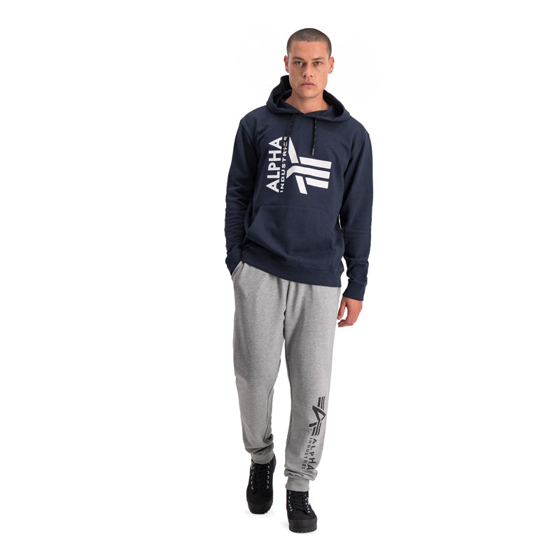 AI HALF LOGO HOODY - Navy