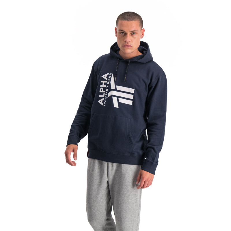 AI HALF LOGO HOODY - Navy