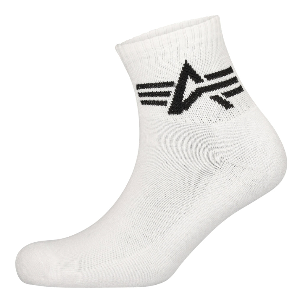 ALPHA FLYING A ANKLE SOCKS 3PC - BLK/WHT/SAGE