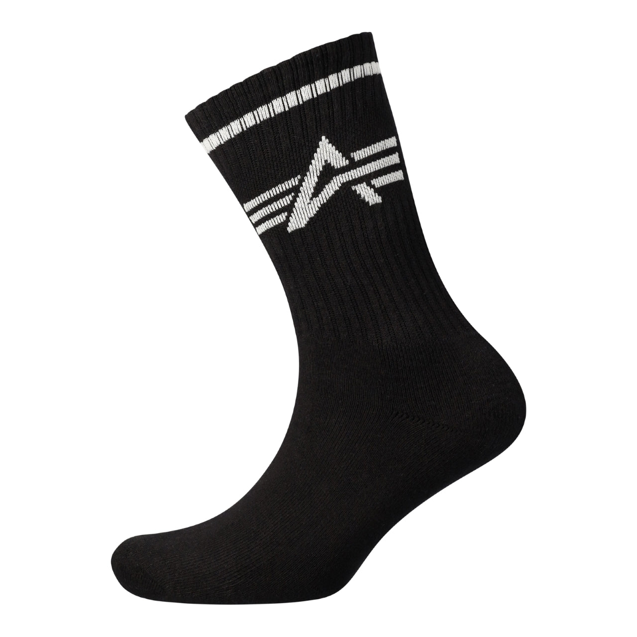 ALPHA FLYING A TENNIS SOCKS 3PC - BLK/WHT/SAGE ONE