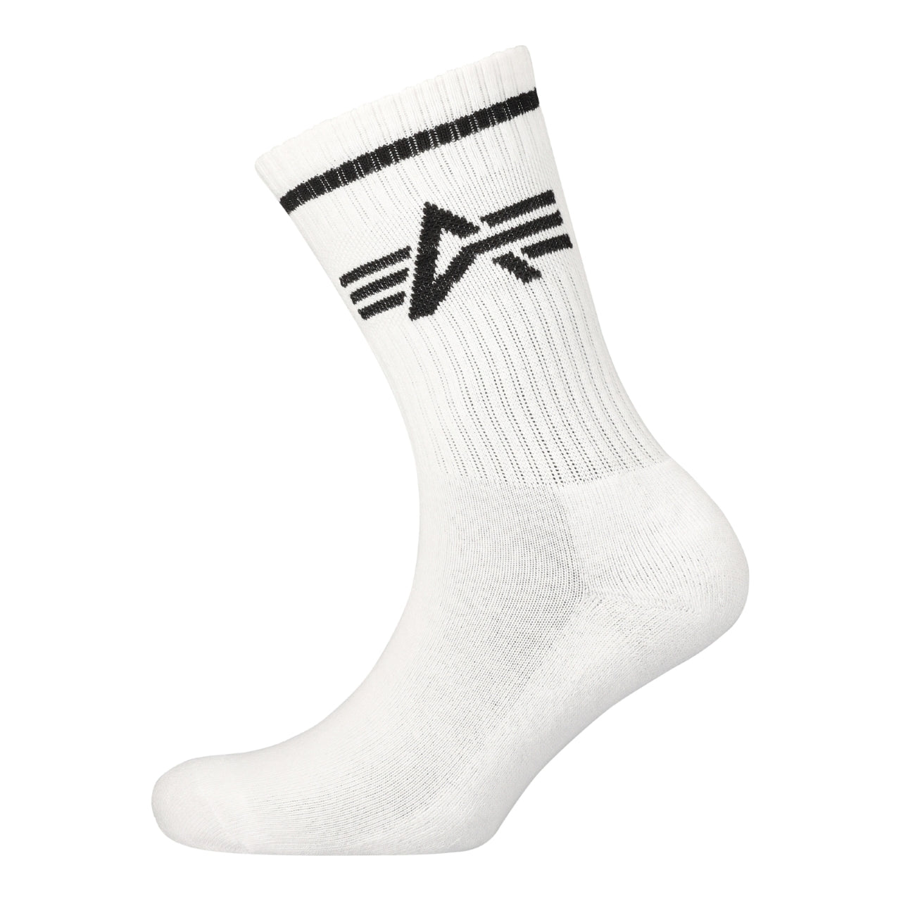 ALPHA FLYING A TENNIS SOCKS 3PC - BLK/WHT/SAGE ONE