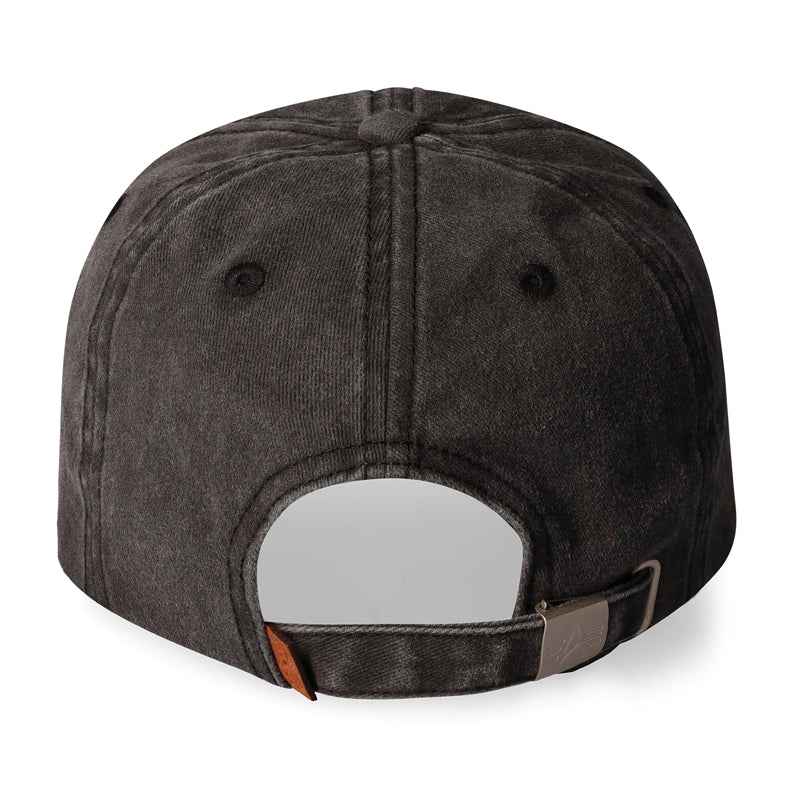 ACID WASH PEAK CAP - BLACK ONE