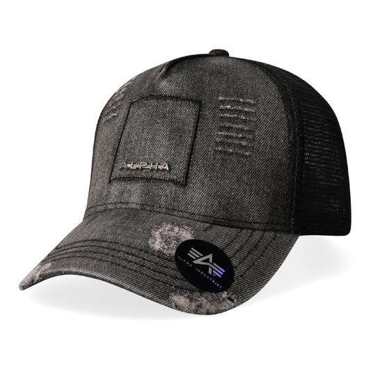 ALPHA DENIM TRUCKER - BLACK ONE SIZE