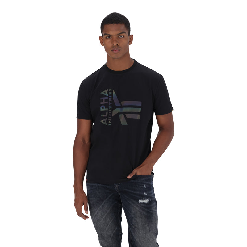 HALF LOGO RAINBOW T - Black