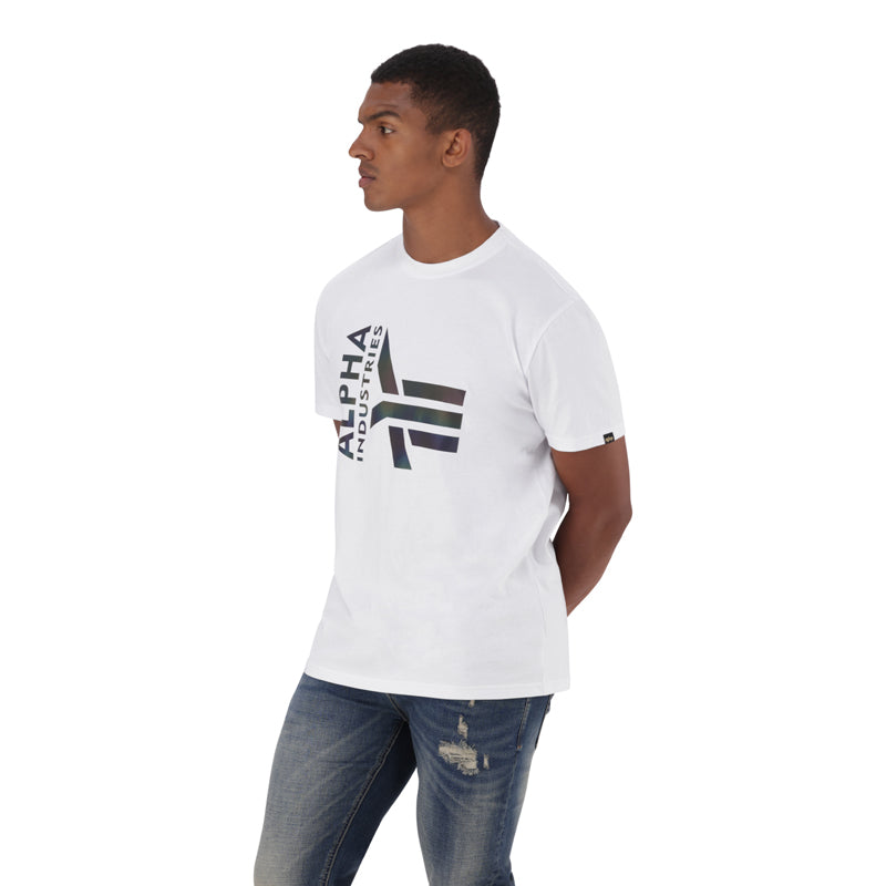 HALF LOGO RAINBOW T - White