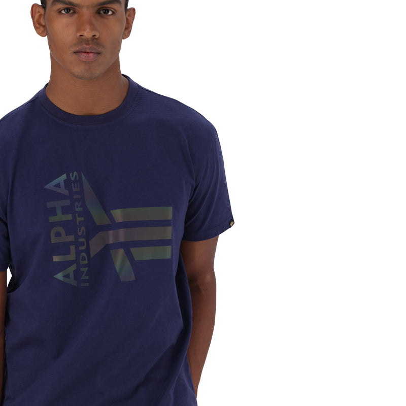 HALF LOGO RAINBOW T - Blue Navy