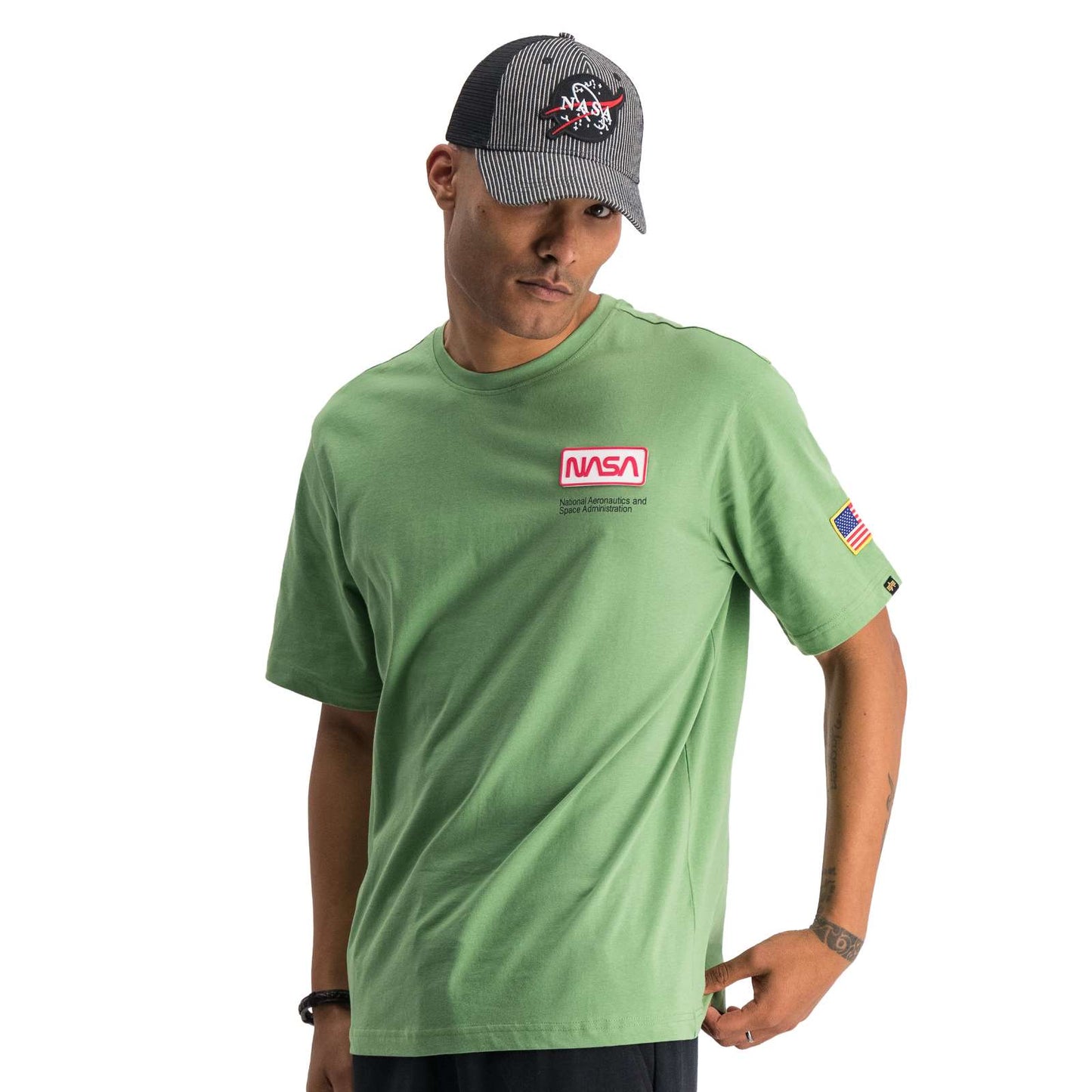 NASA BADGE T - ALPHA GREEN