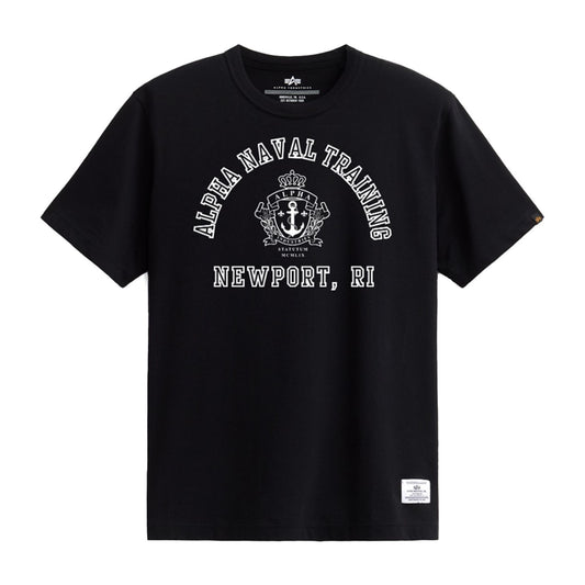 ALPHA NAVAL BASE NEWPORT TEE - Black