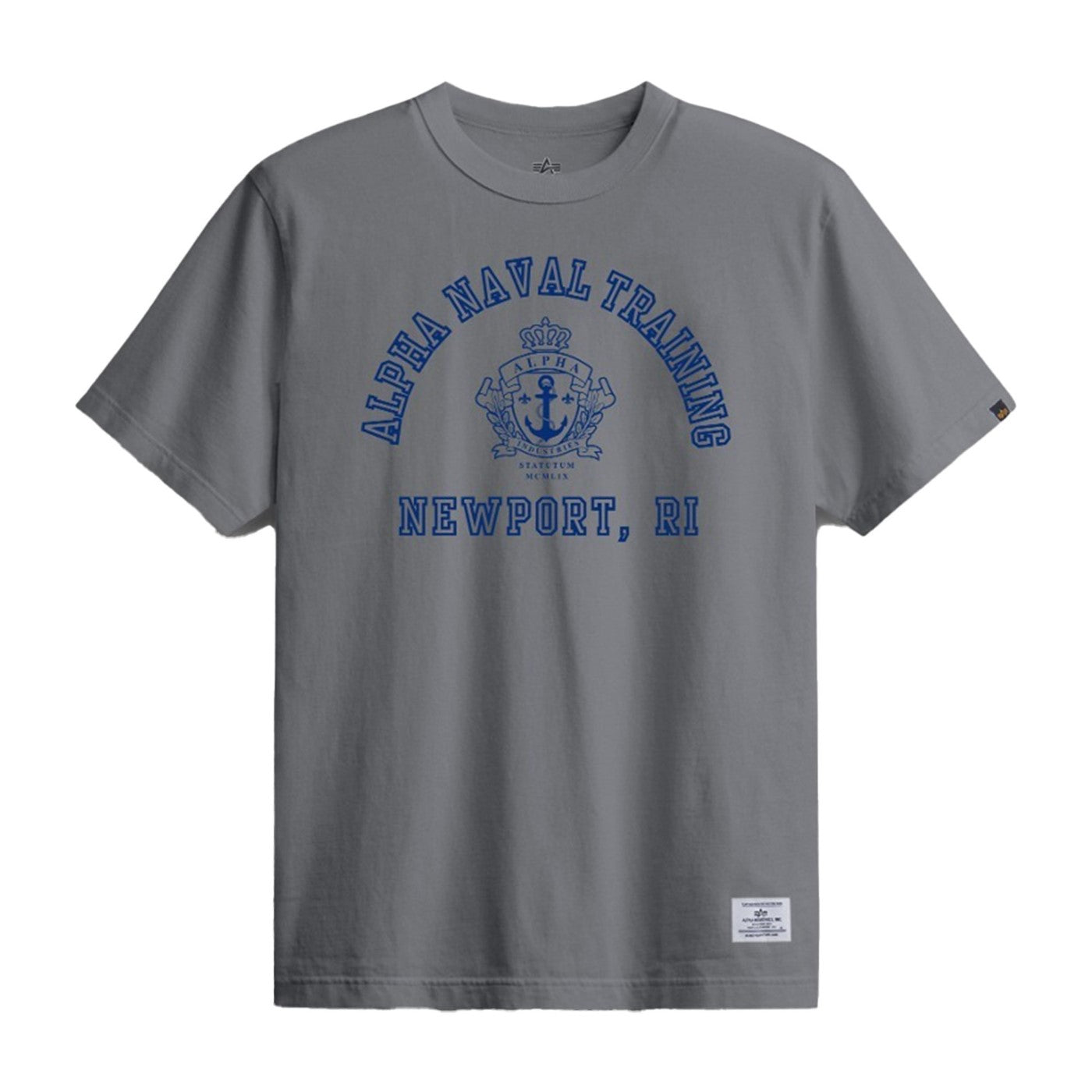 ALPHA NAVAL BASE NEWPORT TEE - AIRCRAFT GRAY