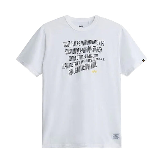 ALPHA WARPED LABEL TEE - WHITE