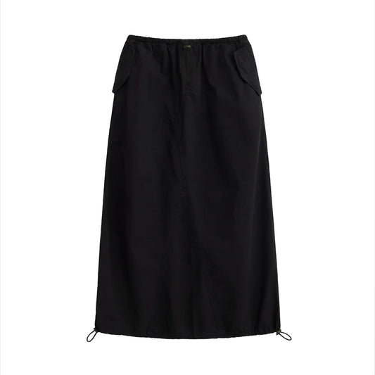 DRAWCORD SKIRT W - Black